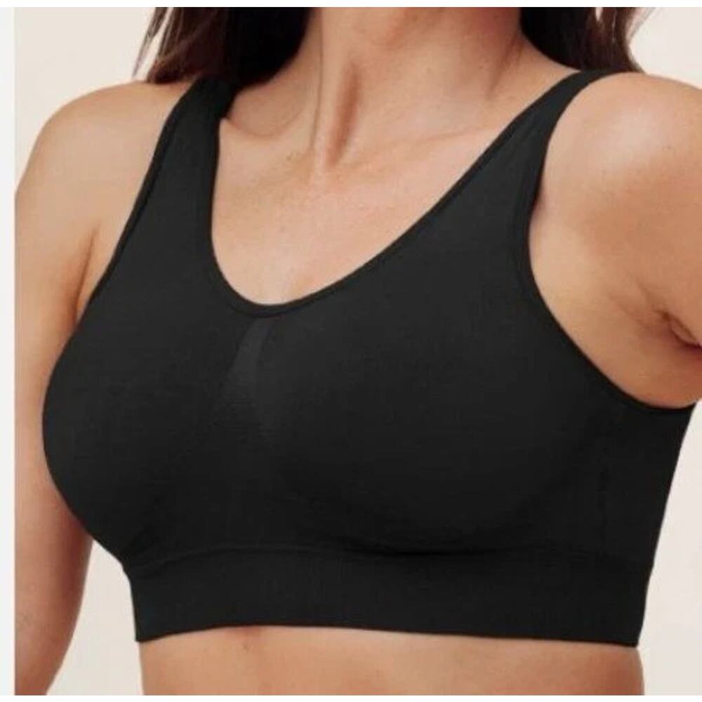 Truekind Women's Everyday Throw-On Wire Free Bralette Black Size M 1933